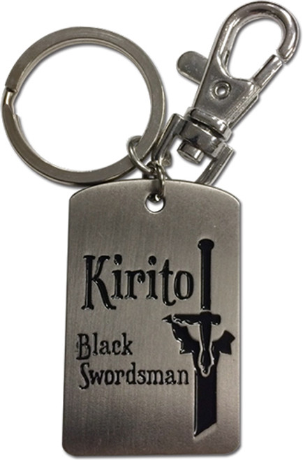 Sword Art Online Kirito Black Swordsman Anime Metal Keychain GE-37370