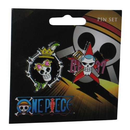 One Piece Brooke & Franky Skull Anime Pin Set GE-50336