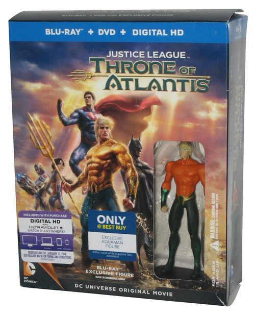 DC Justice League Throne of Atlantis Exclusive Aquaman Figure w/ Box - (No DVD)