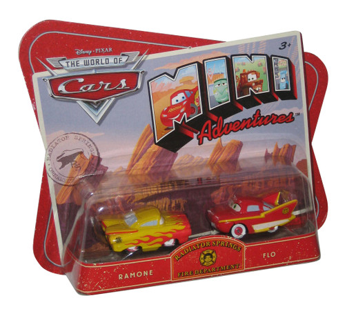 Disney Cars Mini Adventures Flo & Ramone Police Radiator Springs Die Cast Toy Car Set