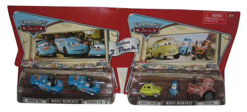 Disney Cars Movie Moments Dinoco Mia & Tia, Luigi, Guido & Tractor Die Cast Toy Car 2-Pack Set