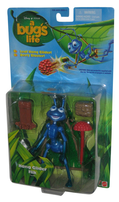 Disney Pixar A Bug's Life Hang Glider Flik (1998) Mattel Figure w/ Berry Blaster