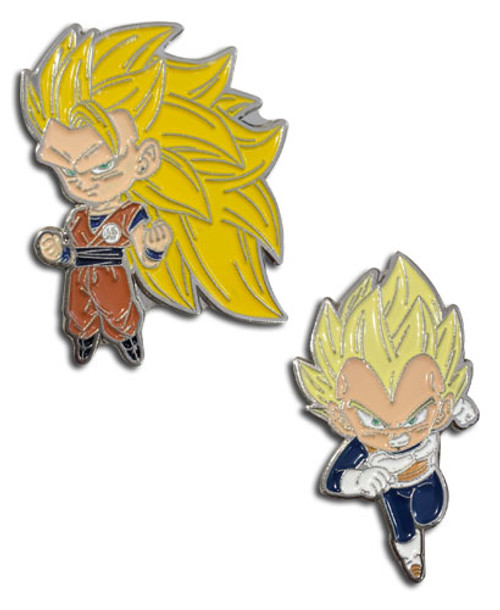 Dragon Ball Super SS3 Goku & SS Vegeta Anime Enamel Pin Set GE-50345