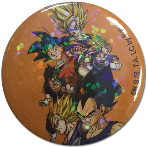 Dragon Ball Z Characters Glitter Licensed Anime Button GE-16880
