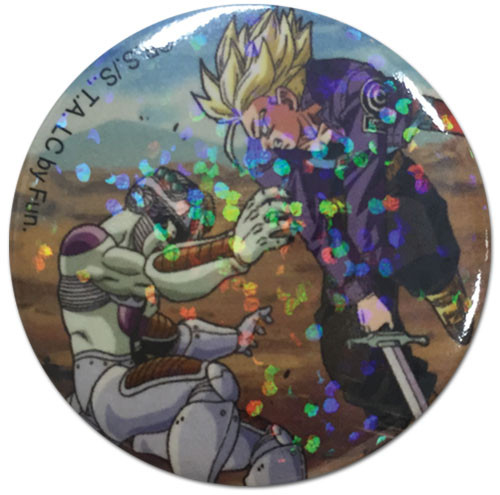 Dragon Ball Z Frieza vs Trunks Glitter Licensed Anime Button GE-16884