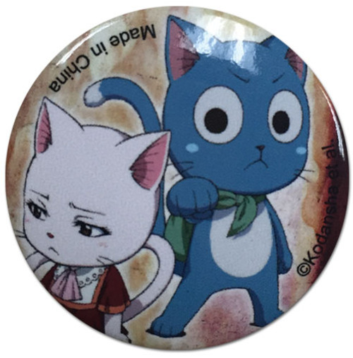 Fairy Tail Carla & Happy Licensed Anime Button GE-16783