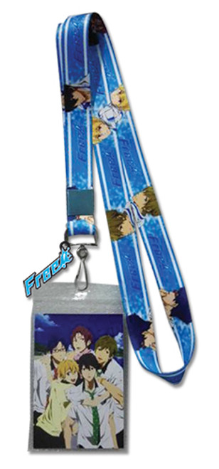 Free! Group Splash & Logo Anime Lanyard Neck Strap w/ Charm GE-37658