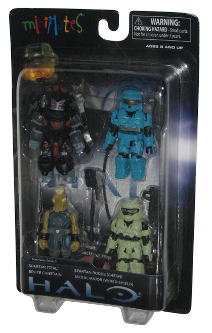 Halo Universe Minimates (2011) Series 2 Figure Box Set 4-Pack - (Spartan Teal, Brute Chieftain, Rogue Green & Jackal Major)