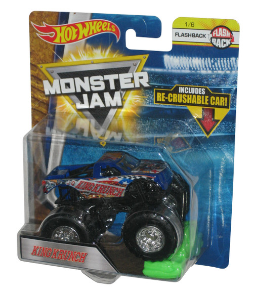 Hot Wheels Monster Jam (2017) King Krunch Flashback Toy Truck 1/6 with Re-Crushable Car