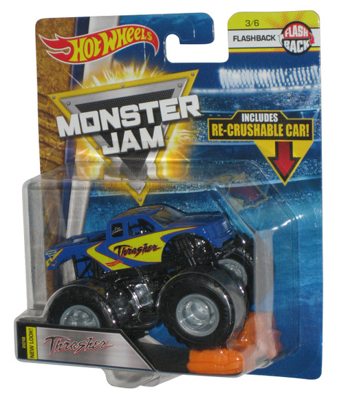 Hot Wheels Monster Jam (2017) Thrasher Flashback Toy Truck w/ Re-Crushable Car #3/6