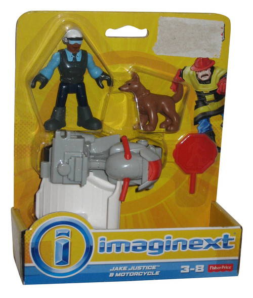 Imaginext Jake Justice & Motorcycle (2014) Mattel Fisher Price Figure Vehicle Set
