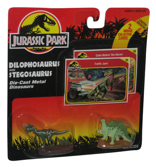 Jurassic Park Dilophosaurus & Stegosaurus (1993) Kenner Toy Die-Cast Metal Figure Set