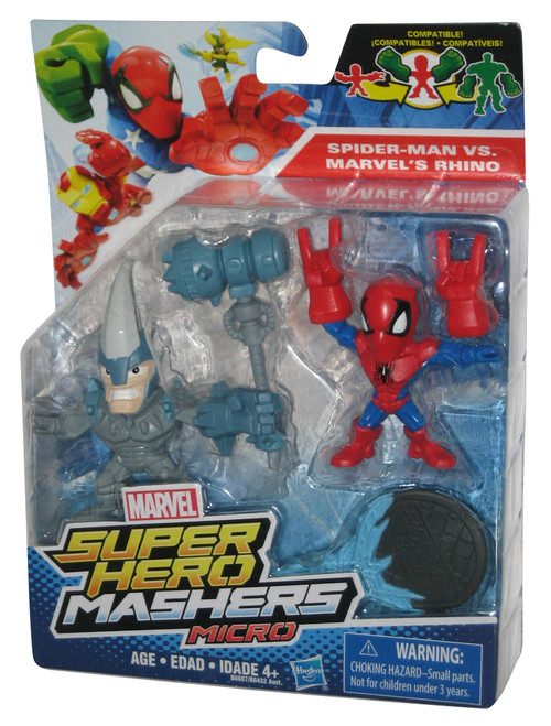 Marvel Super Hero Mashers Mix & Match Micro Spider-Man vs. Marvel's Rhino Figure Set 2-Pack