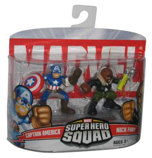 Marvel Super Hero Squad (2007) Captain America & Nick Fury Figure Set 2-Pack