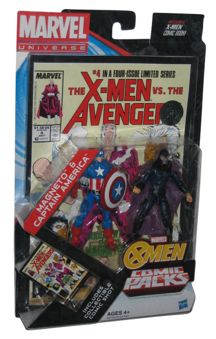 Marvel Universe X-Men vs The Avengers Captain America Magneto Comic Book Figure Set 2-Pack