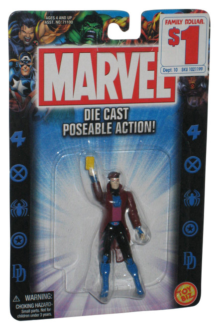 Marvel X-Men Gambit Die-Cast Poseable (2002) Toy Biz Mini Figure