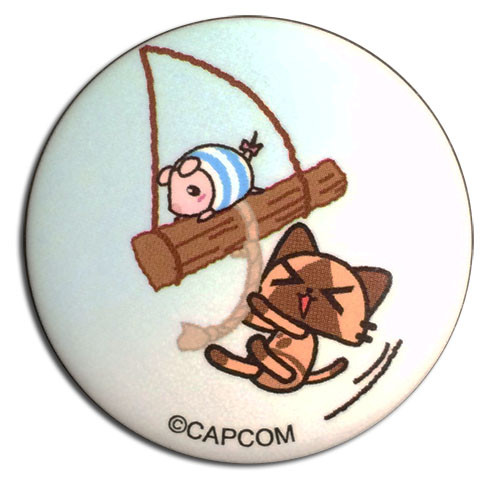 Monster Hunter Airou & Poogie On A Swing 1.25" Button GE-16998