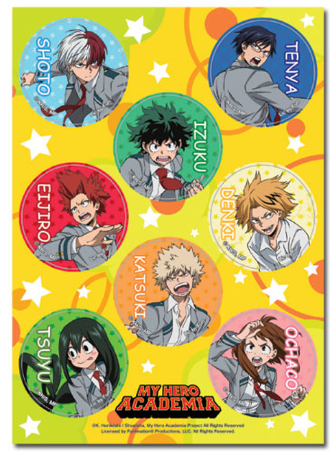 My Hero Academia Characters In Uniform Anime Sticker Set GE-55802