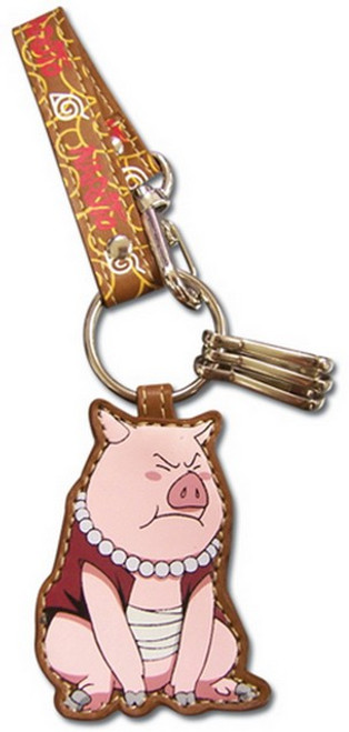 Naruto Tonton Anime Pig Leather Keychain GE-3934