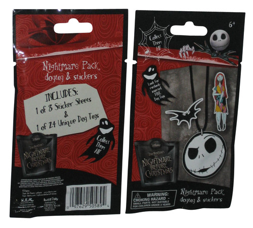 Nightmare Before Christmas Dog Tag & Sticker Blind Mystery Packs - (Lot of 2)