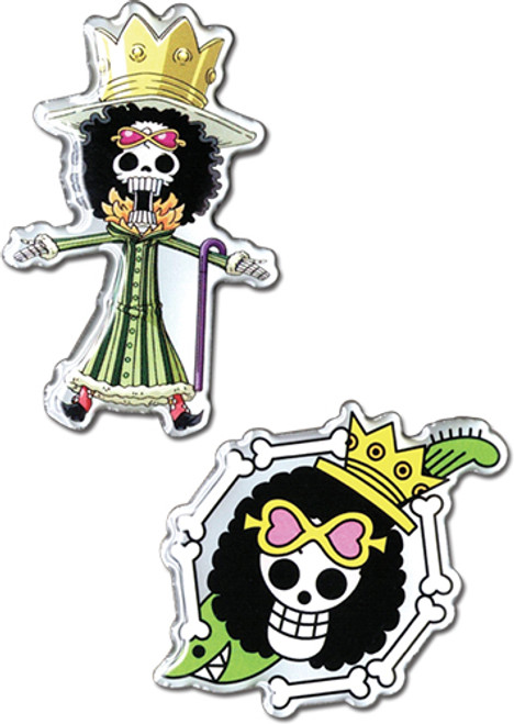 One Piece Brook Skull Metal Anime Pin Set GE-50521