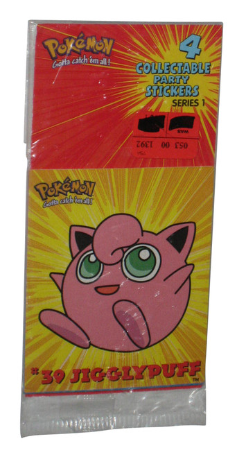 Pokemon Collectable Party Stickers (1999) Series 1 Jigglypuff Pack - (4 Stickers)