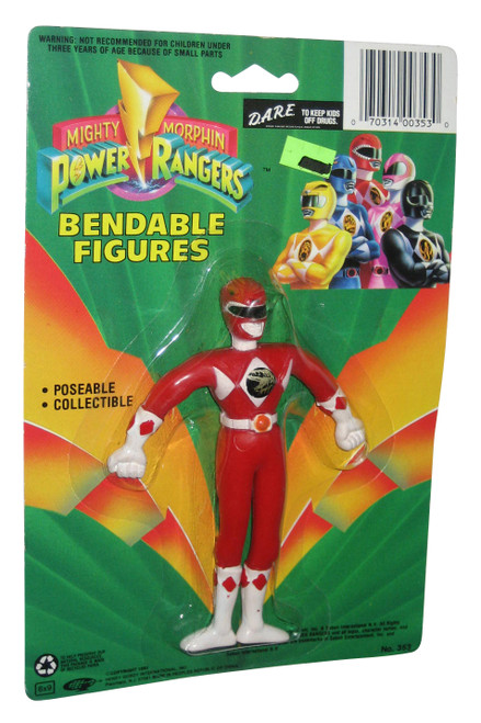 Power Rangers Bendable Gordy Toy Poseable (1994) Red Ranger Figure