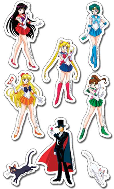 Sailor Moon Senshi & Tuxedo Kamen Group Puffy Sticker Set GE-55483