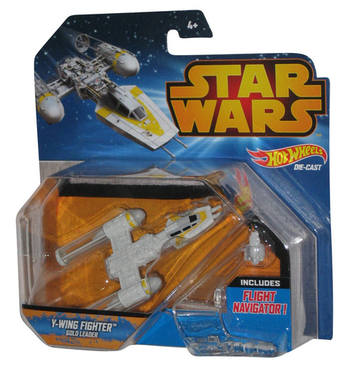Star Wars Hot Wheels Y-Wing Fighter Gold Leader (2014) Starship Vehicle Toy