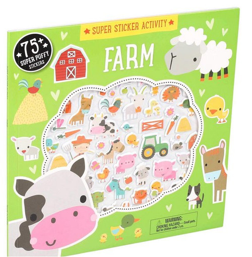 Super Puffy Sticker Activity Farm Animals Paperback Book