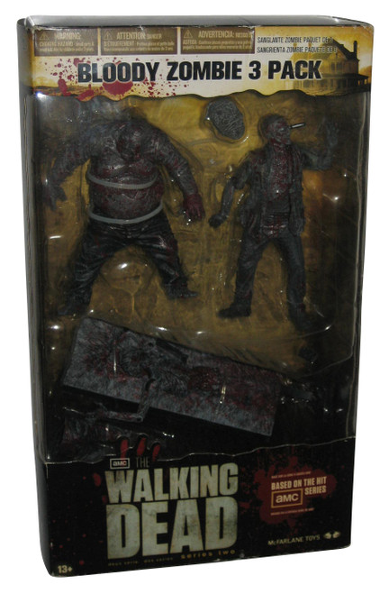 The Walking Dead B&W Bloody Zombie (2012) McFarlane Toys Figure 3-Pack