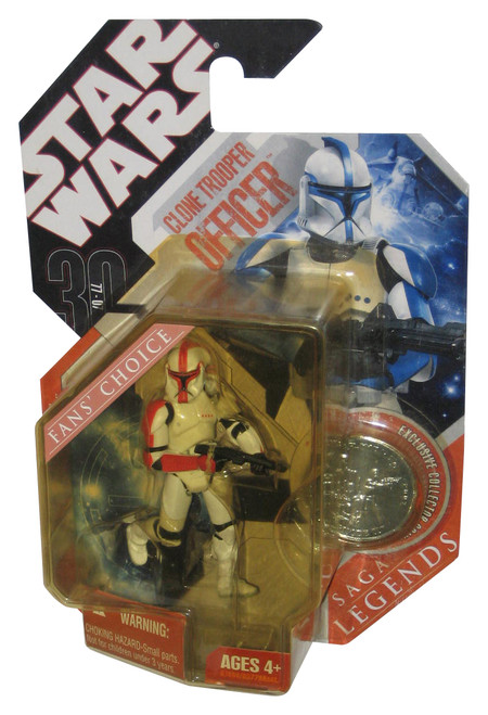 Star Wars 30th Anniversary Saga Legends (2007) Red Clone Trooper Officer Figure w/ Coin