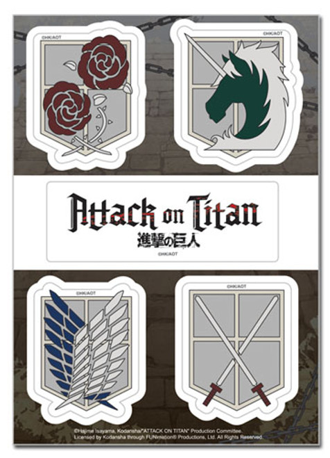 Attack On Titan Emblems Anime Sticker Set GE-55506