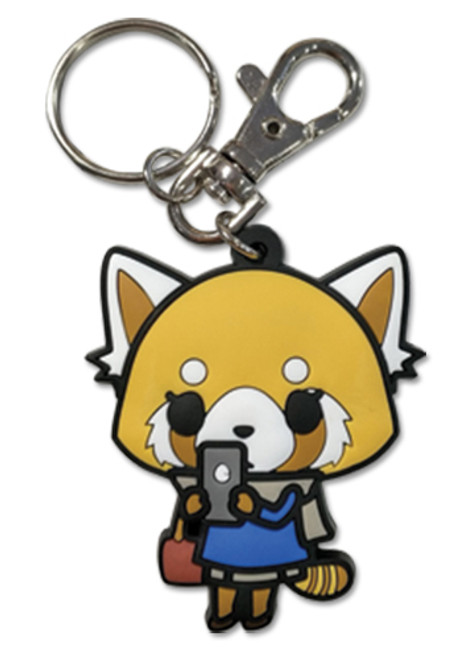 Aggretsuko On Cell Phone PVC Anime Keychain GE-48254