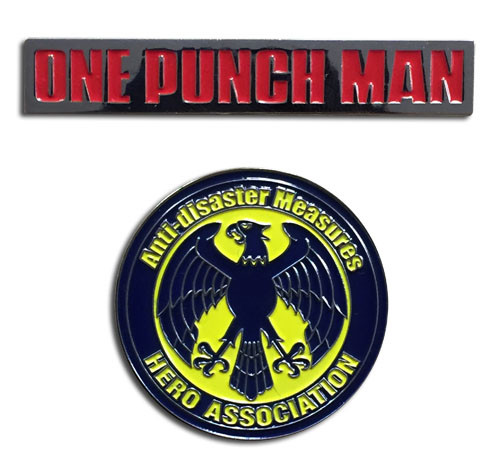 One Punch Man Logo & Hero Association Anime Pin Set GE-50671