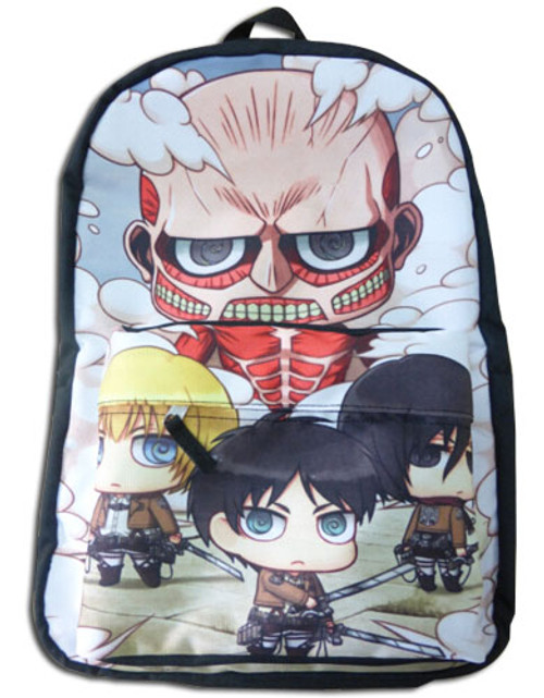 Attack On Titan Colossal, Armin, Eren & Mikasa Anime Bag Backpack GE-11192