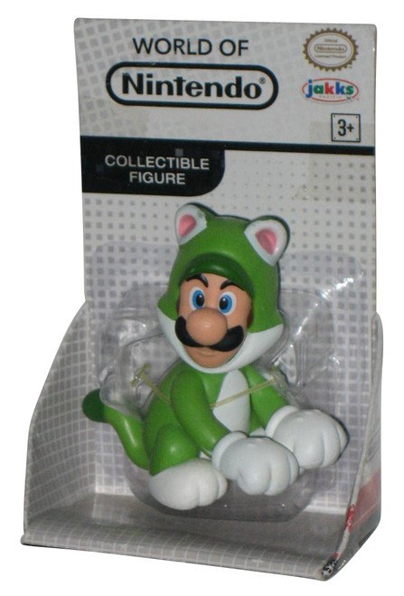 World of Nintendo Super Mario Bros. Green Cat Luigi Jakks Pacific Figure