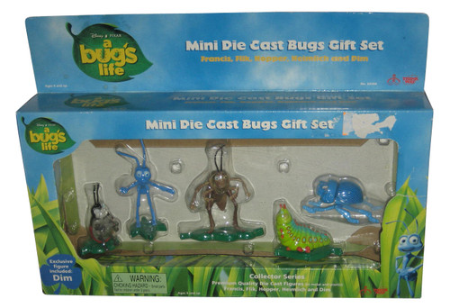 Disney Pixar A Bug's Life Think Way Toys Mini Die-Cast Figure Gift Set - (Francis, Flik, Hopper, Heimlich & Dim)