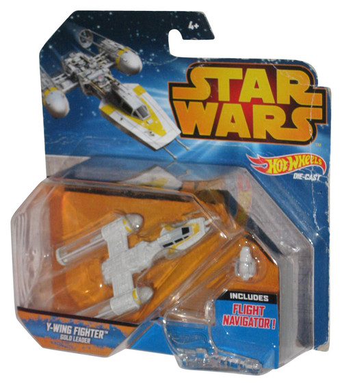Star Wars Hot Wheels (2014) Y-Wing Fighter Gold Leader Starship Vehicle Toy - (Card Minor Wear)