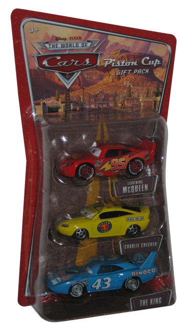 Disney Cars Lightning McQueen Charlie Checker The King 3-Pack Toy Car Set