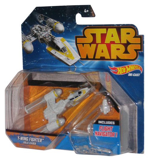 Star Wars Hot Wheels Y-Wing Fighter Gold Leader (2014) Starships Vehicle Toy - (Minor Wear)