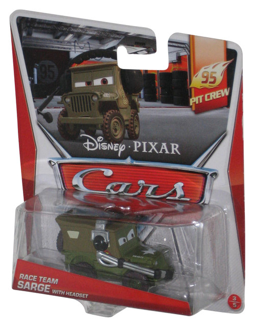 Disney Pixar Cars Movie Race Team Sarge With Headset (2013) Die Cast Toy Car