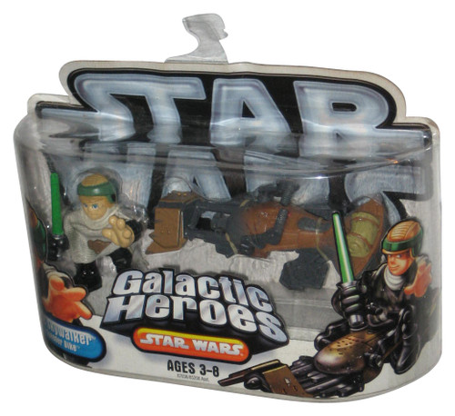 Star Wars Galactic Heroes (2006) Luke Skywalker & Speeder Bike Hasbro Figure Set - (Minor Wear)