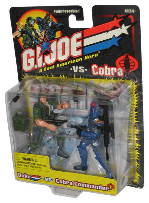 GI Joe Vs. Cobra Duke (Green Uniform) vs Cobra Commander (2001) Hasbro Figure Set - (Plastic Loose From Card)