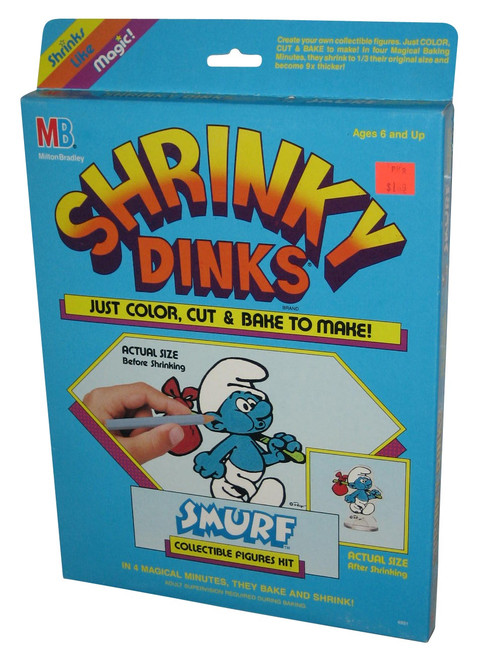 The Smurfs Milton Bradley (1988) Color Cut Bake Shrinky Dinks Vintage Craft