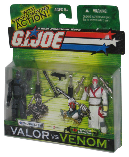 GI Joe A Valor vs Venom (2003) Snake Eyes vs Storm Shadow 3.75 Inch Figure Set - (Price Sticker Residue)