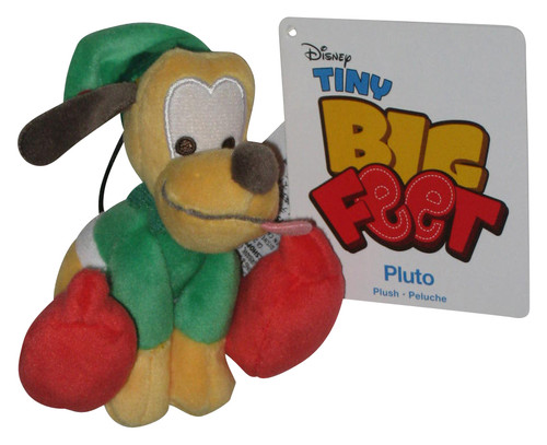 Disney Store Mickey Mouse Pluto Holiday Christmas Tiny Big Feet Plush w/ Tag