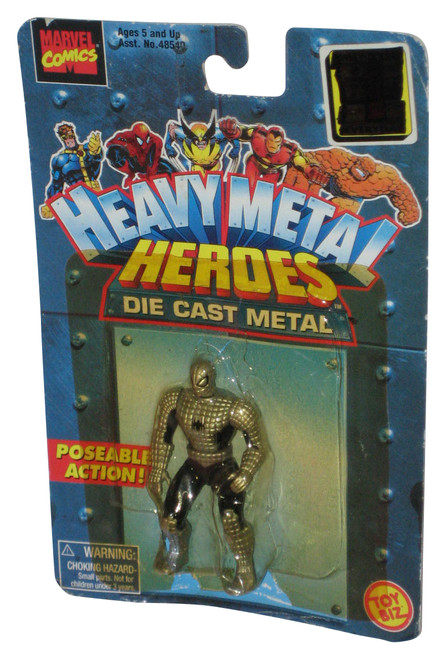 Marvel Spider-Man Silver Armor Heavy Metal Heroes (1997) Toy Biz Die-Cast Poseable Mini Figure - (Damaged Packaging)