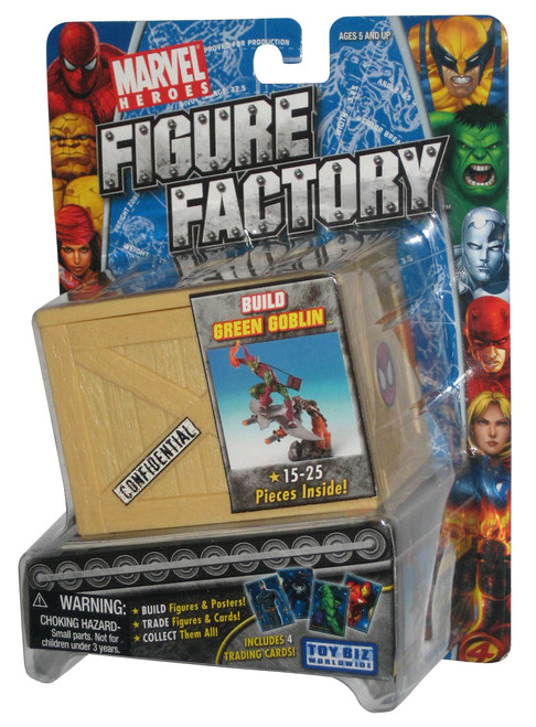 Marvel Build Figure Factory (2005) Toy Biz Spider-Man Green Goblin w/ Crate