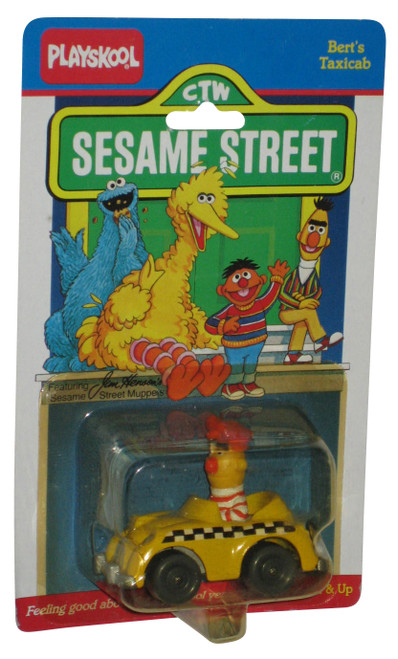 Sesame Street Playskool (1986) Bert's Taxicab Die-Cast Metal Toy Car